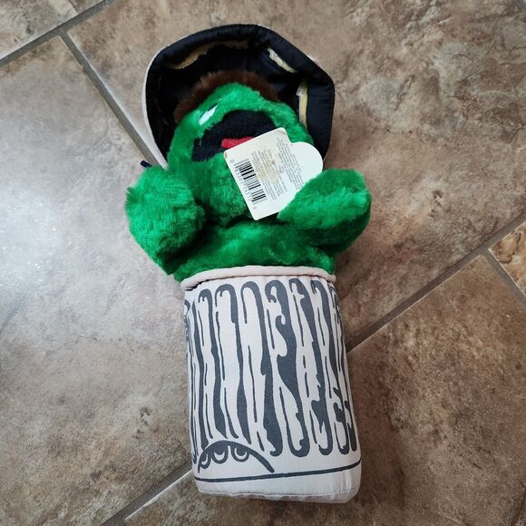 1995 Oscar the Grouch Plush in Trash Can – Classic Sesame Street Toy - Picture 10 of 14